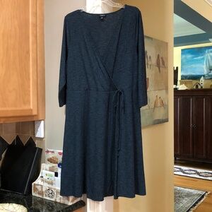 TORRID Wrap Surplice Ribbed Knit Dress, Blue & Black, Size 2 (18-20/2XL)